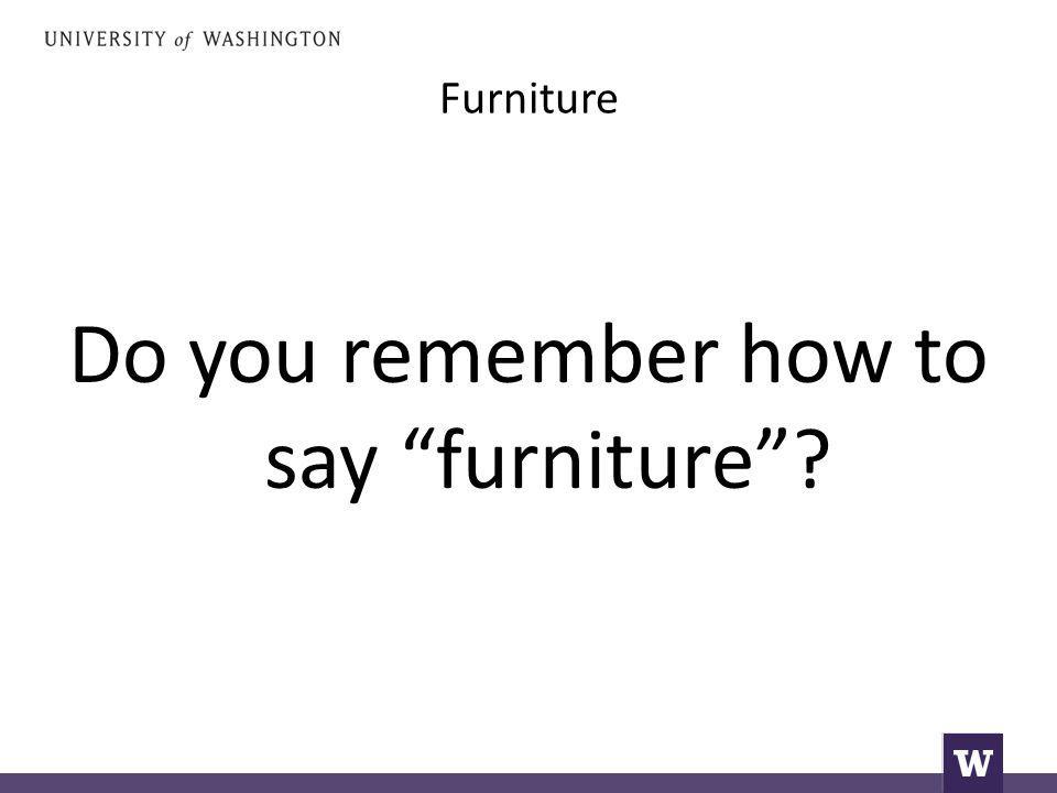 Furniture Do you remember how to say furniture