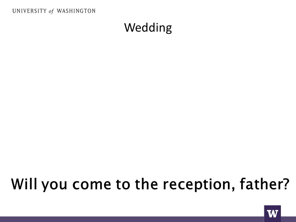 Wedding Will you come to the reception, father