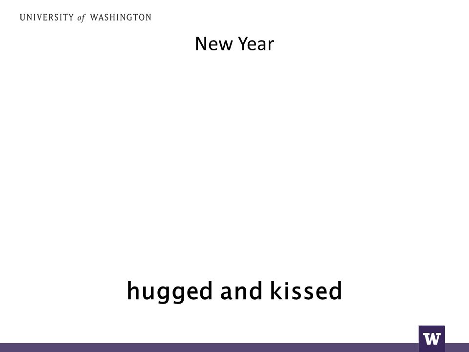 New Year hugged and kissed