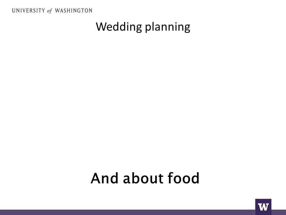 Wedding planning And about food