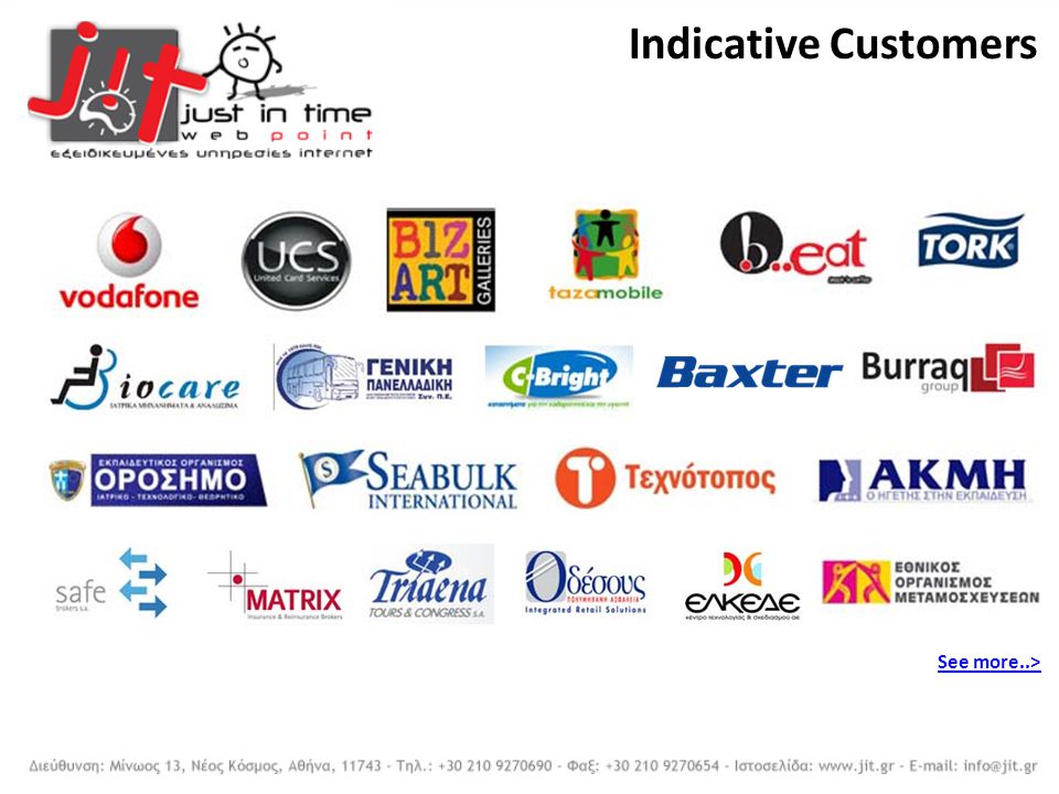 Indicative Customers See more..>