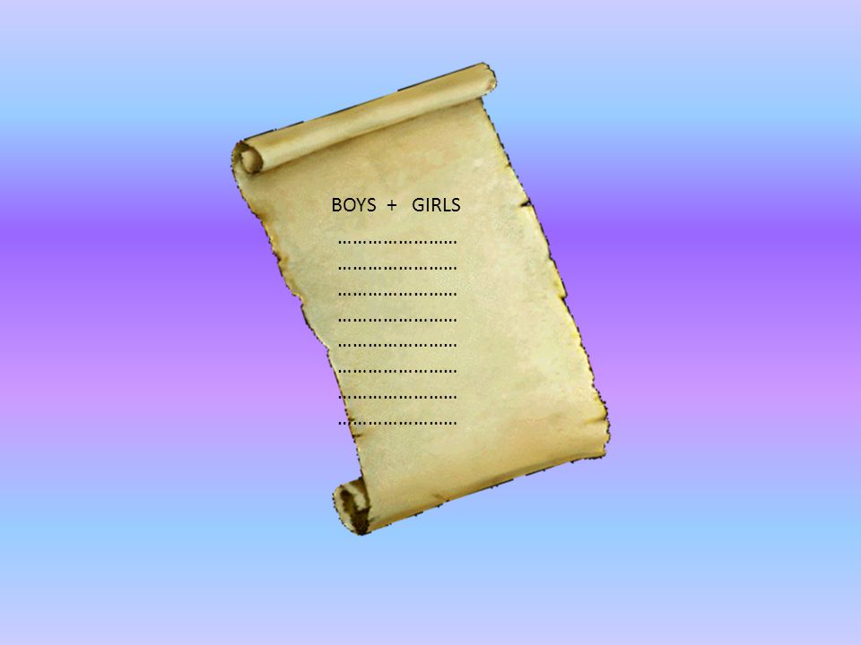 BOYS + GIRLS …………………… …………………… …………………… ……………………