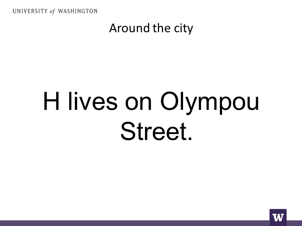 Around the city H lives on Olympou Street.