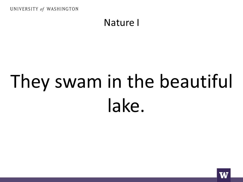 Nature I They swam in the beautiful lake.
