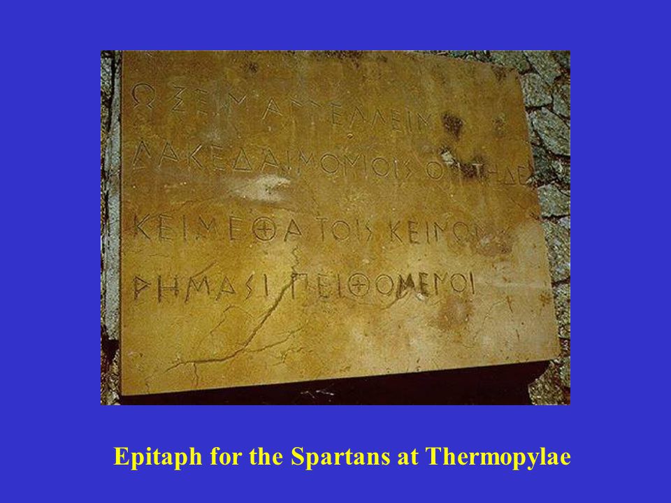 Epitaph for the Spartans at Thermopylae