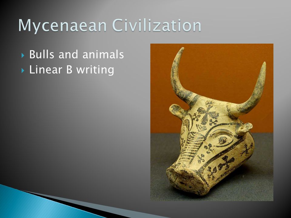  Bulls and animals  Linear B writing