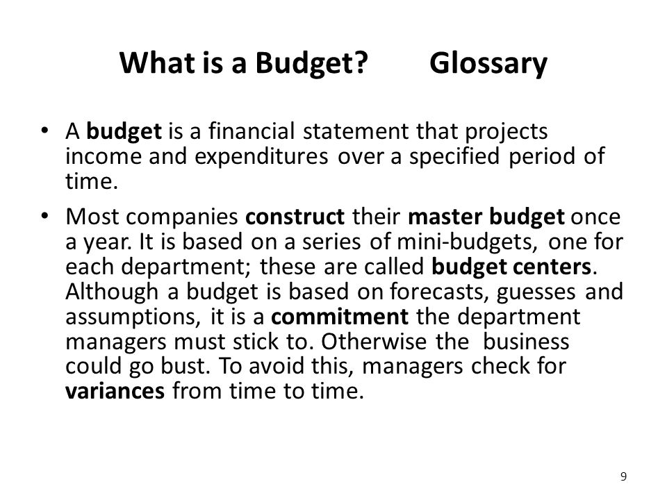 What is a Budget.