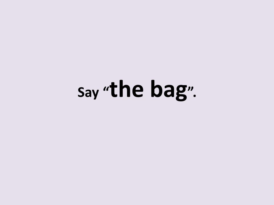 Say the bag .