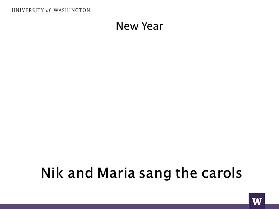 New Year Nik and Maria sang the carols