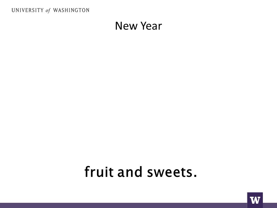 New Year fruit and sweets.