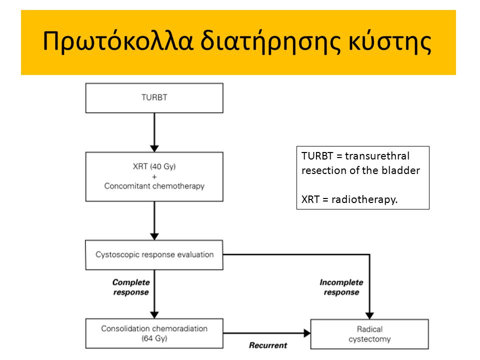 TURBT = transurethral resection of the bladder XRT = radiotherapy.