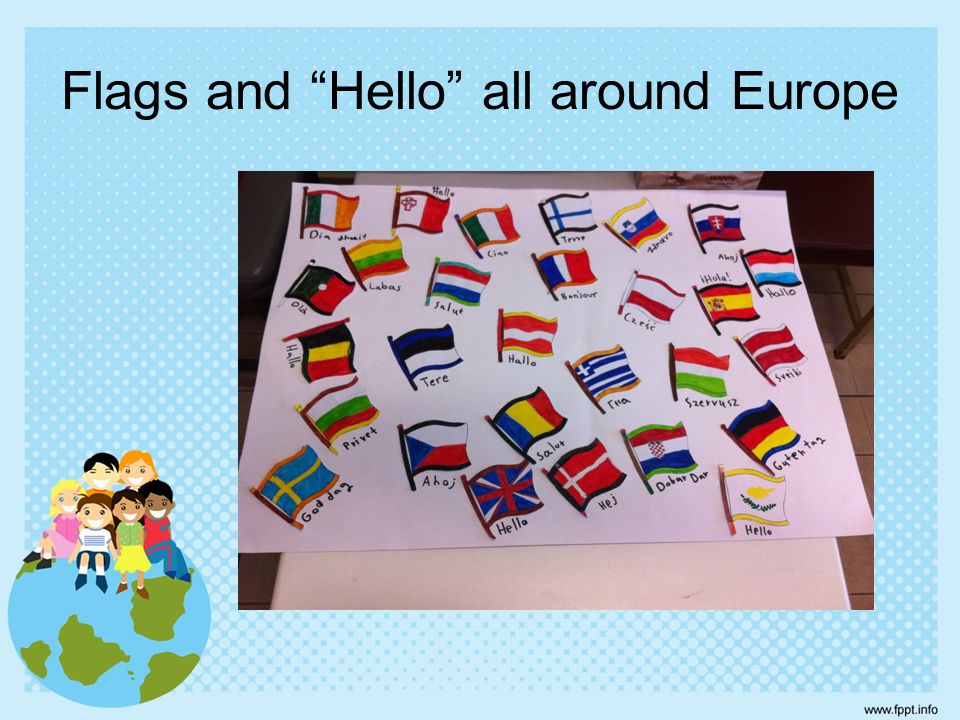 Flags and Hello all around Europe