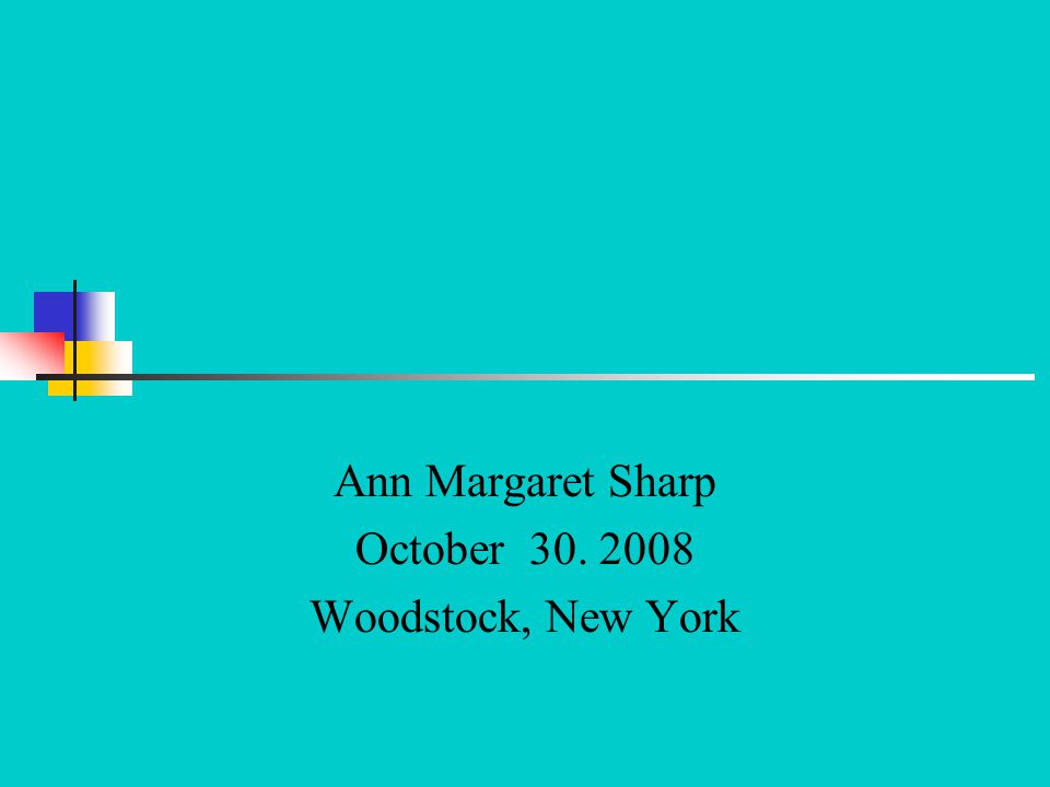 Ann Margaret Sharp October Woodstock, New York