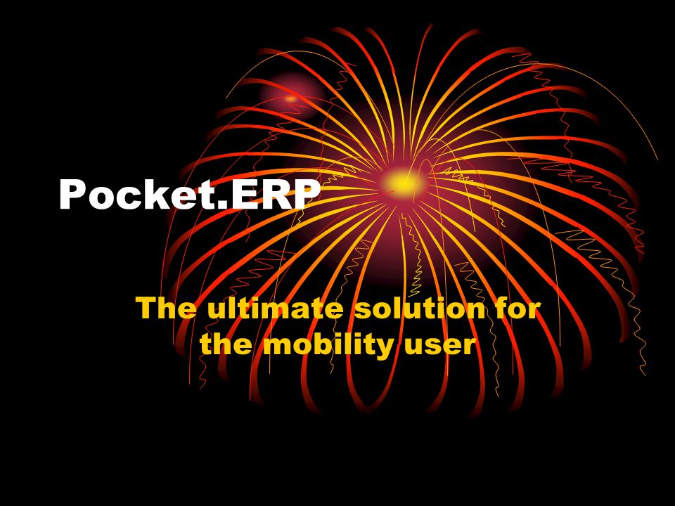 Pocket.ERP The ultimate solution for the mobility user