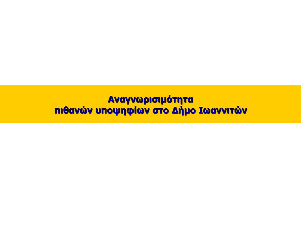 12 _ Αναγνωρισιμότητα πιθανών υποψηφίων στο Δήμο Ιωαννιτών
