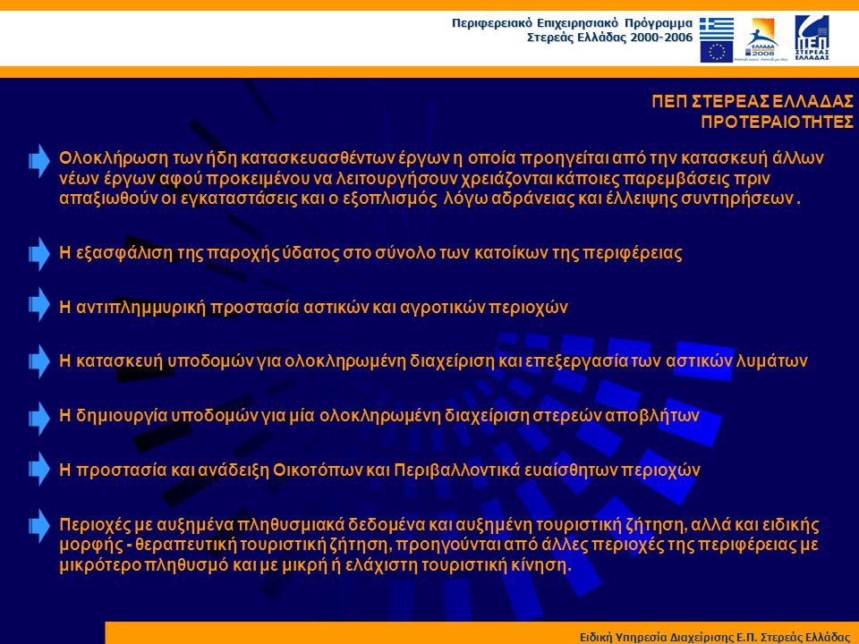 Περιφερειακό Επιχειρησιακό Πρόγραμμα Στερεάς Ελλάδας Ειδική Υπηρεσία Διαχείρισης Ε.Π.