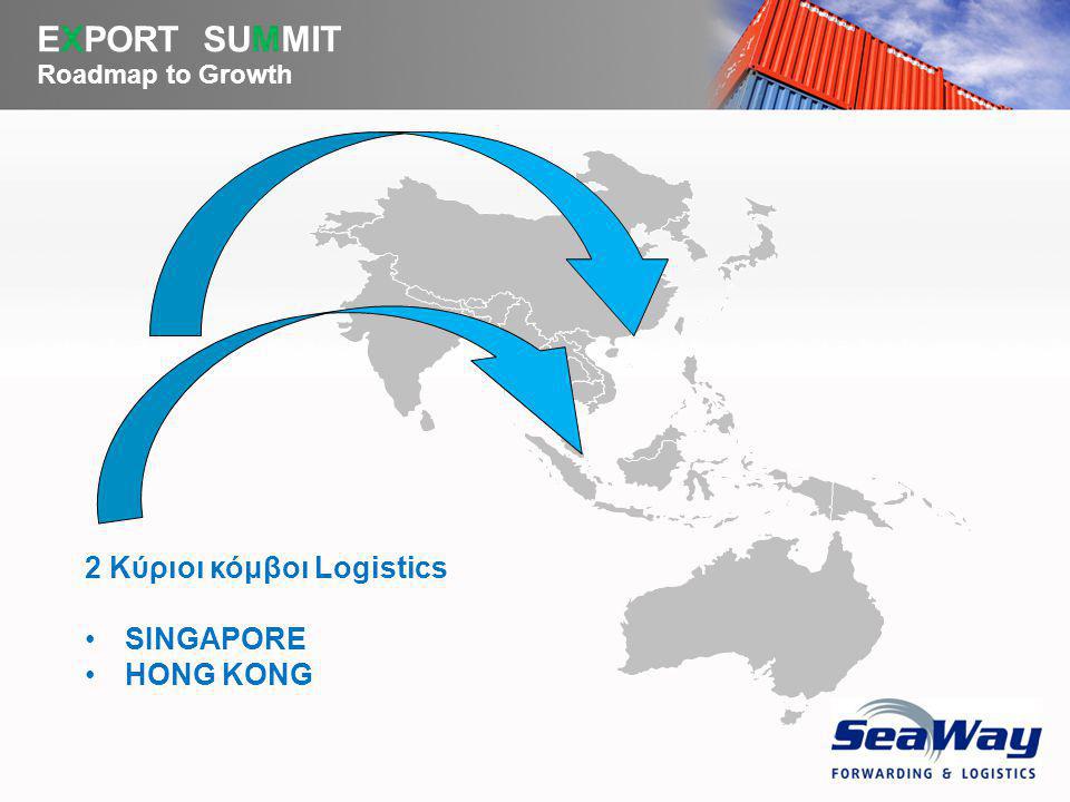 YOUR LOGO EXPORT SUMMIT Roadmap to Growth 2 Κύριοι κόμβοι Logistics •SINGAPORE •HONG KONG