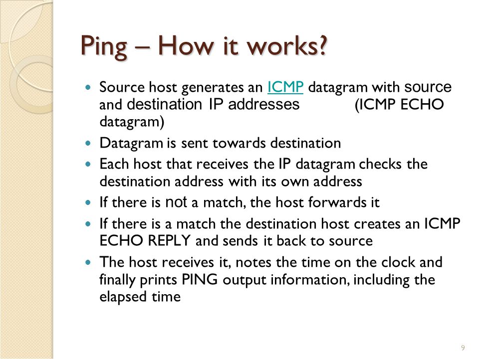 9 Ping – How it works.