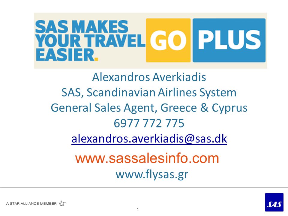 1 Alexandros Averkiadis SAS, Scandinavian Airlines System General Sales Agent, Greece & Cyprus