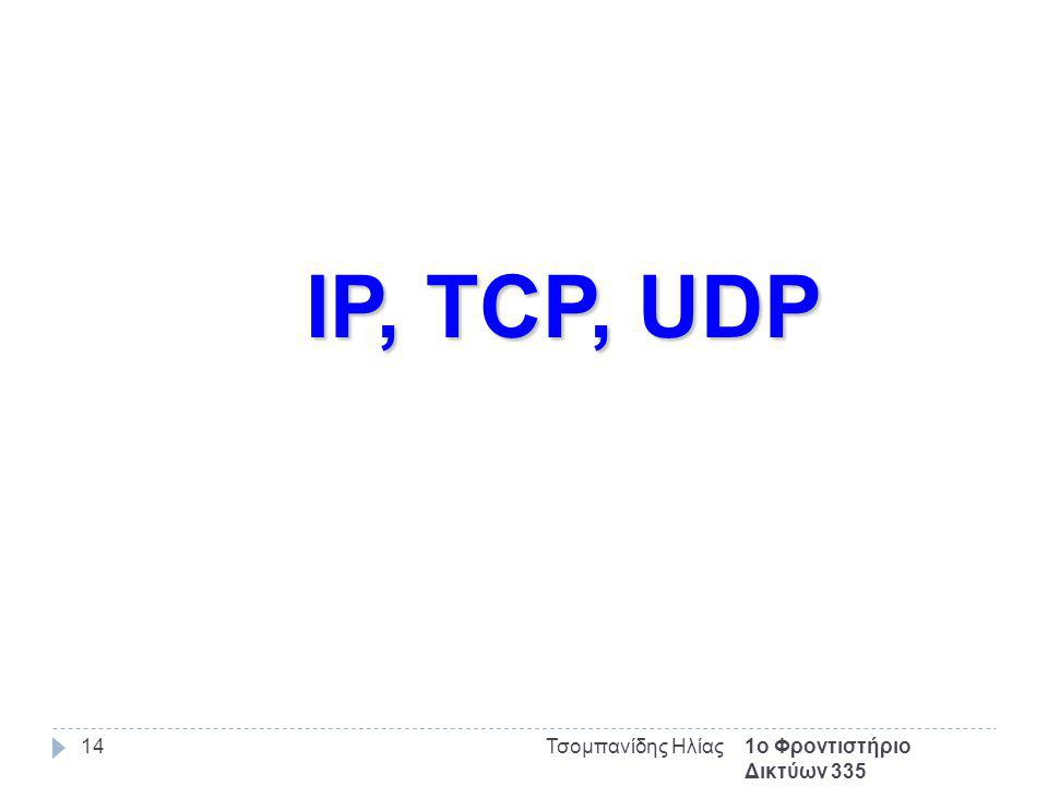 1ο Φροντιστήριο Δικτύων 335 Τσομπανίδης Ηλίας14 IP, TCP, UDP