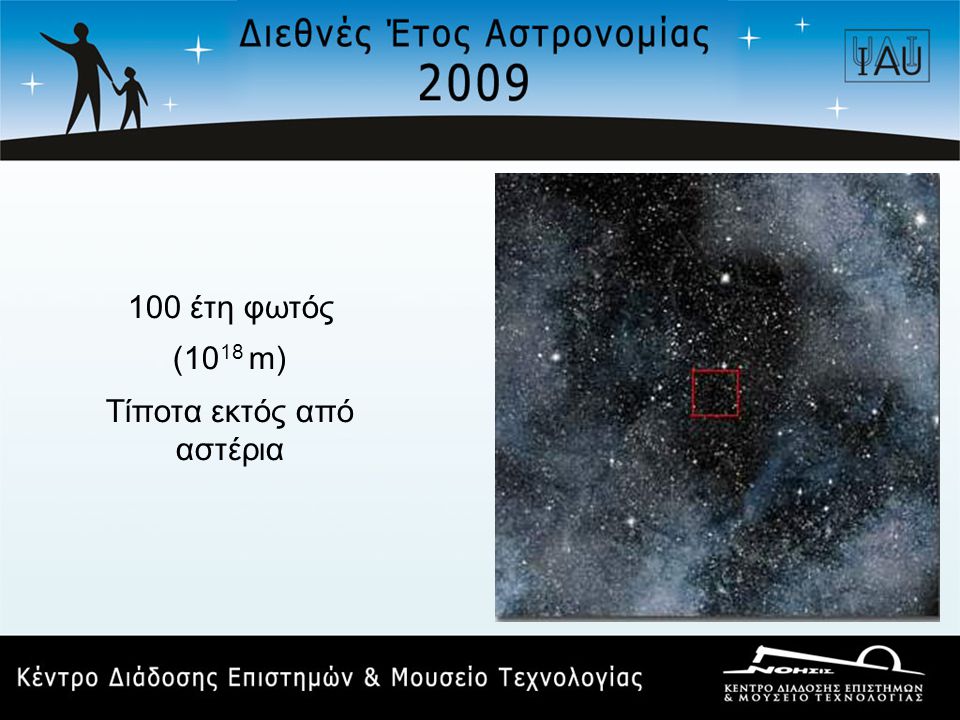 100 έτη φωτός (10 18 m)‏ Τίποτα εκτός από αστέρια