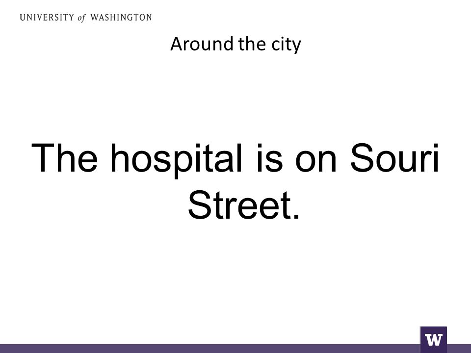 Around the city The hospital is on Souri Street.
