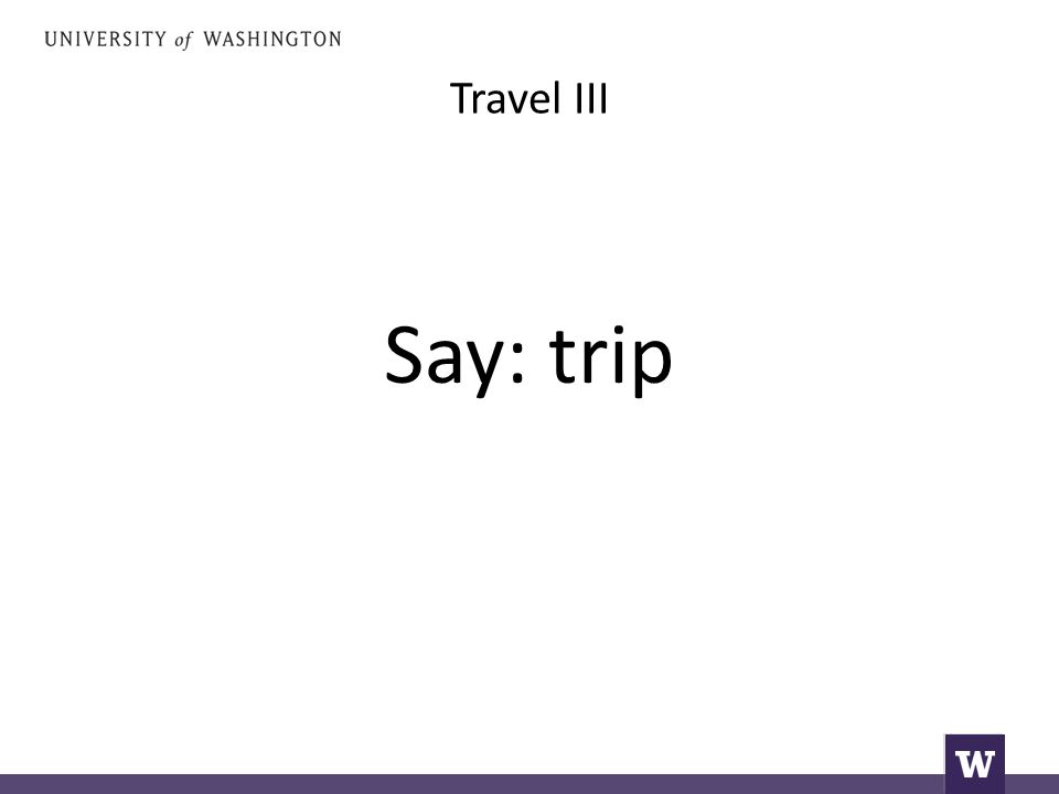 Travel III Say: trip