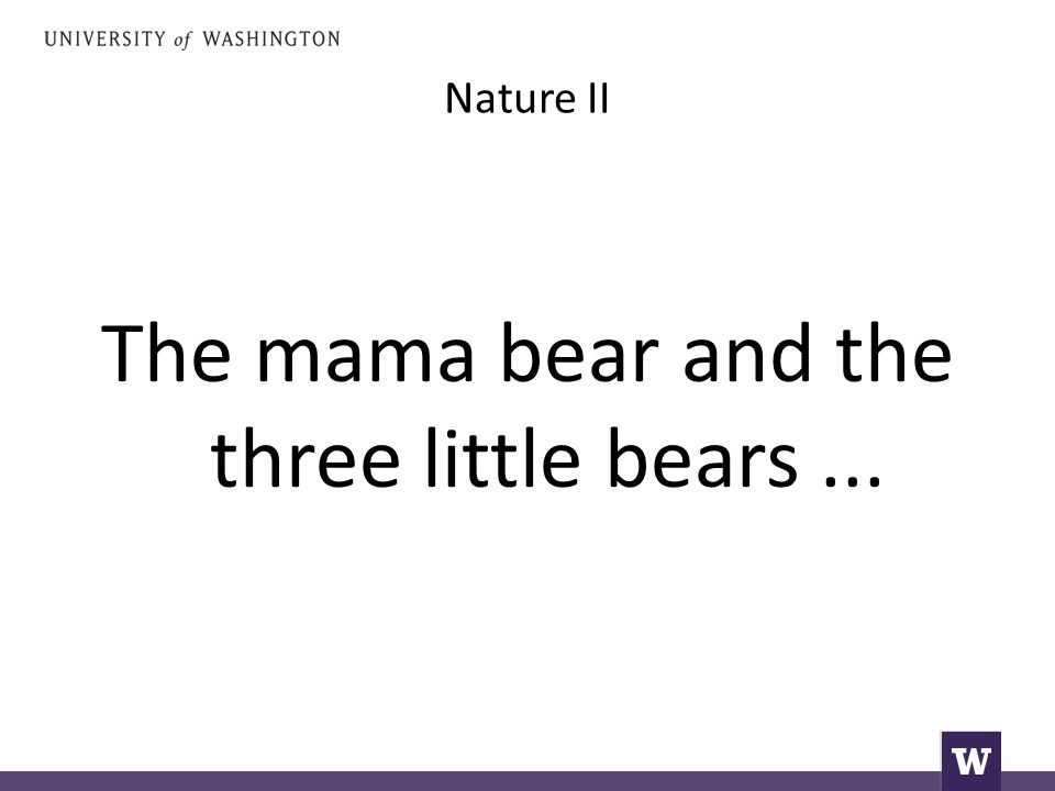 Nature II The mama bear and the three little bears...