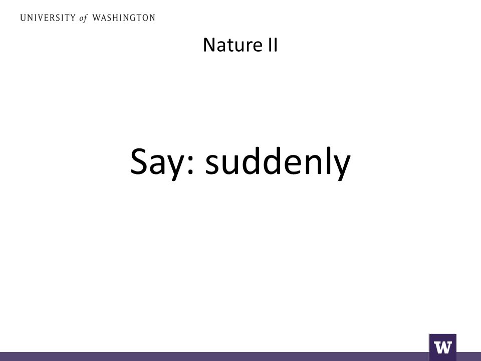 Nature II Say: suddenly